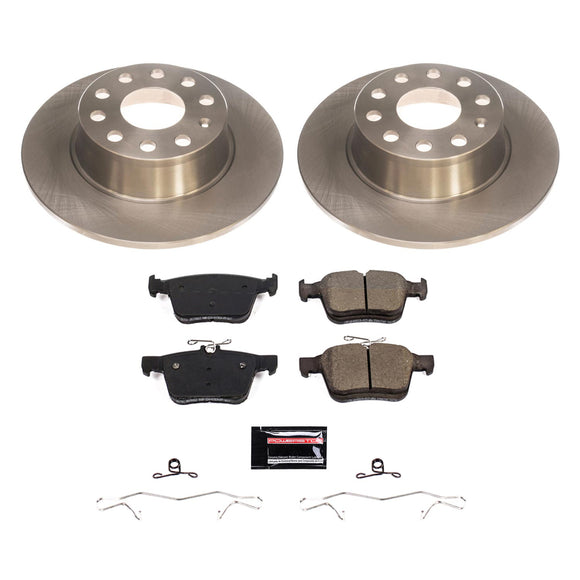 PowerStop OE Stock Replacement Low-Dust Ceramic Brake Pad and Rotor Kit