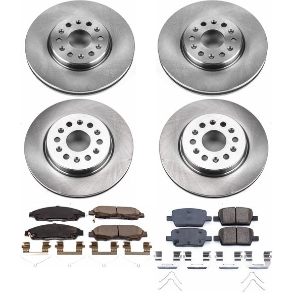 PowerStop OE Stock Replacement Low-Dust Ceramic Brake Pad and Rotor Kit