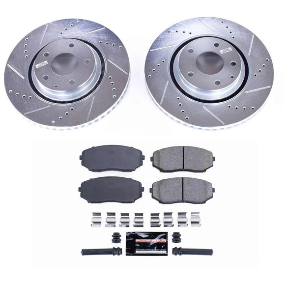 PowerStop Z23 Daily Driver Carbon-Fiber Ceramic Brake Pad and Drilled & Slotted