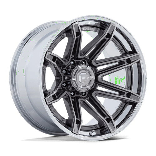 20x10 Fuel Off-Road FC401 Brawl Platinum With Chrome Lip 8x180 ET-18 Wheel