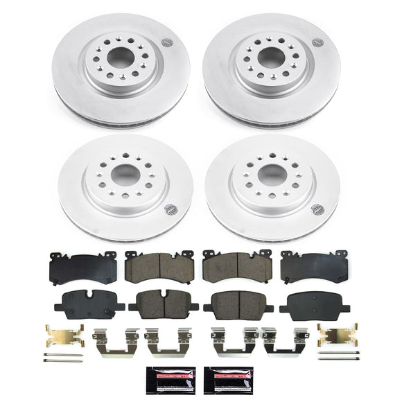 PowerStop Genuine Geomet Coated Rotor and Low-Dust Ceramic Brake Pad Kit