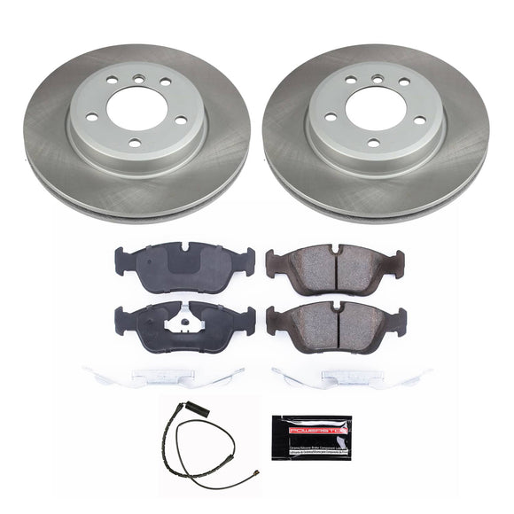 PowerStop Semi-Coated Rotor and Low-Dust Ceramic Brake Pad Kit