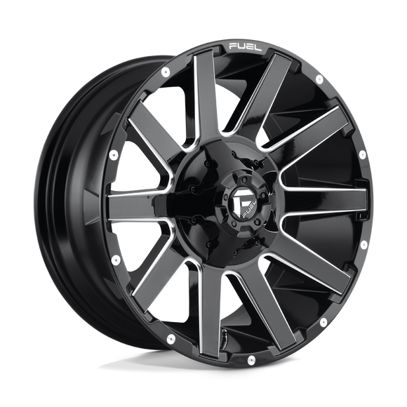 20x9 Fuel Off-Road D615 Contra Gloss Black Milled 8x170 ET20 CB125.1 Wheel Rim