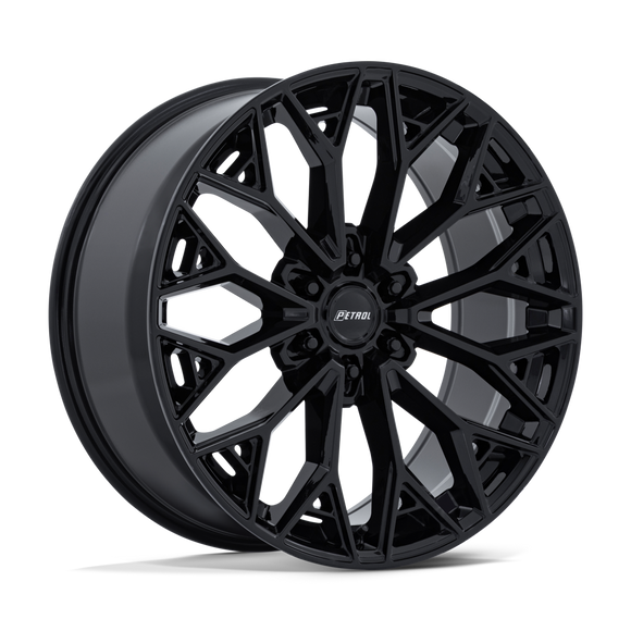 22x9.5 Petrol PE006 P5E Gloss Black 6x139.7 ET25 CB106.1 Wheel Rim