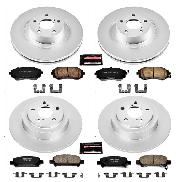 PowerStop Genuine Geomet Coated Rotor and Low-Dust Ceramic Brake Pad Kit