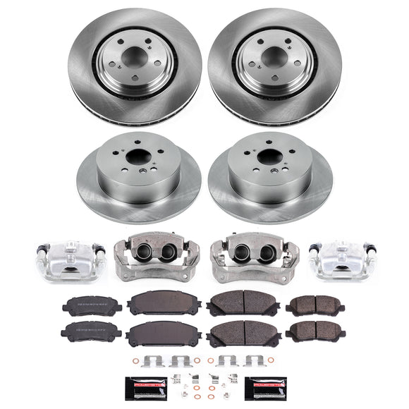 PowerStop OE Stock Replacement Low-Dust Ceramic Brake Pad, Rotor and Caliper Kit