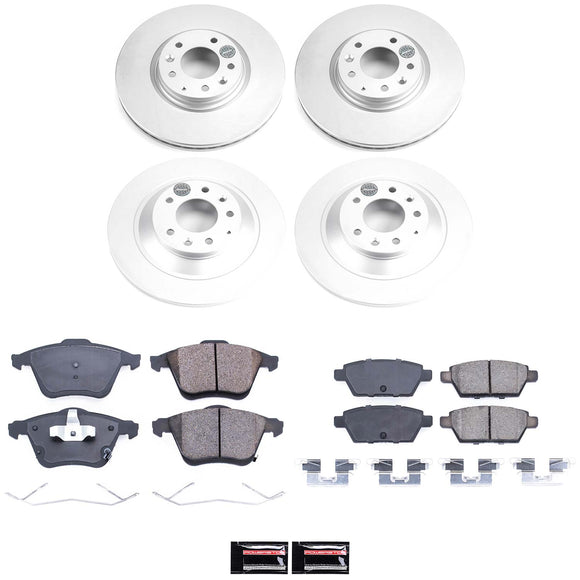 PowerStop Genuine Geomet Coated Rotor and Low-Dust Ceramic Brake Pad Kit