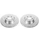 PowerStop Evolution Drilled Slotted Rotors Pair Front For Mercedes-Benz S550