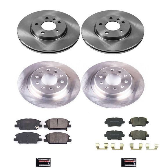 PowerStop OE Stock Replacement Low-Dust Ceramic Brake Pad and Rotor Kit
