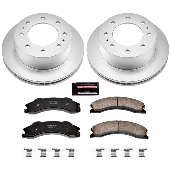 PowerStop Genuine Geomet Coated Rotor and Low-Dust Ceramic Brake Pad Kit