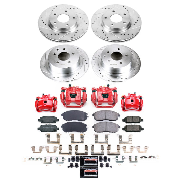 PowerStop Z23 Daily Driver Carbon-Fiber Ceramic Pads Drilled & Slotted Rotor & C
