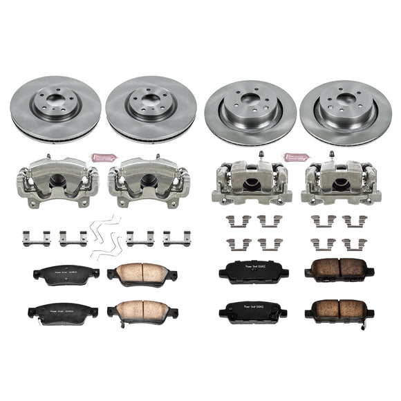 PowerStop OE Stock Replacement Low-Dust Ceramic Brake Pad, Rotor and Caliper Kit
