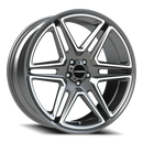 22x9.5 Vision 476 Wedge Gun Metal Machined Face Wheel 5x115 ET8 CB74.1