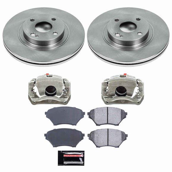 PowerStop OE Stock Replacement Low-Dust Ceramic Brake Pad, Rotor and Caliper Kit