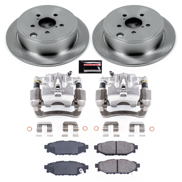 PowerStop OE Stock Replacement Low-Dust Ceramic Brake Pad, Rotor and Caliper Kit