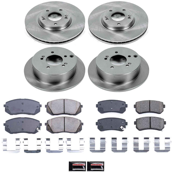 PowerStop OE Stock Replacement Low-Dust Ceramic Brake Pad and Rotor Kit