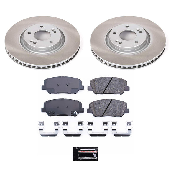 PowerStop Semi-Coated Rotor and Low-Dust Ceramic Brake Pad Kit
