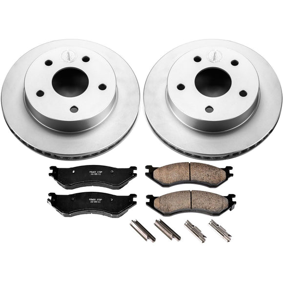 PowerStop Genuine Geomet Coated Rotor and Low-Dust Ceramic Brake Pad Kit