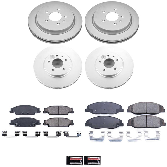 PowerStop Genuine Geomet Coated Rotor and Low-Dust Ceramic Brake Pad Kit