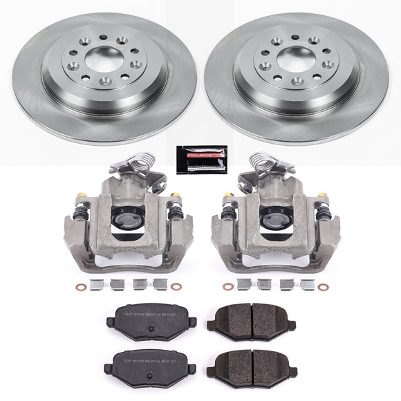 PowerStop OE Stock Replacement Low-Dust Ceramic Brake Pad, Rotor and Caliper Kit