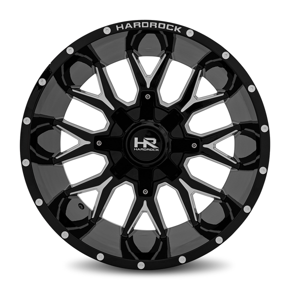20x12 Hardrock Affliction Gloss Black Milled 5x127/139.7 ET-44 wheel/rim