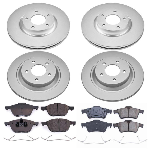 PowerStop Genuine Geomet Coated Rotor and Low-Dust Ceramic Brake Pad Kit