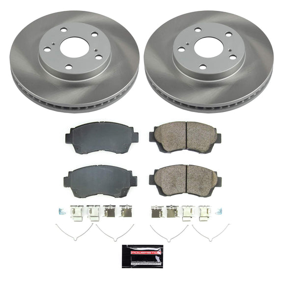 PowerStop Semi-Coated Rotor and Low-Dust Ceramic Brake Pad Kit