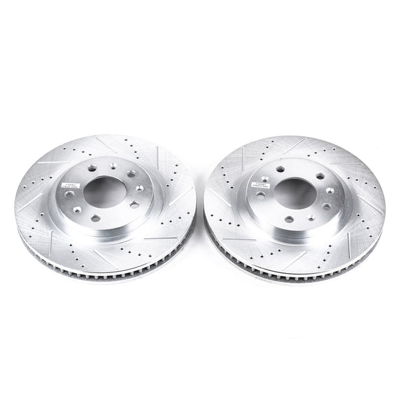 PowerStop Evolution Drilled Slotted Rotors Pair Front For Cadillac CTS