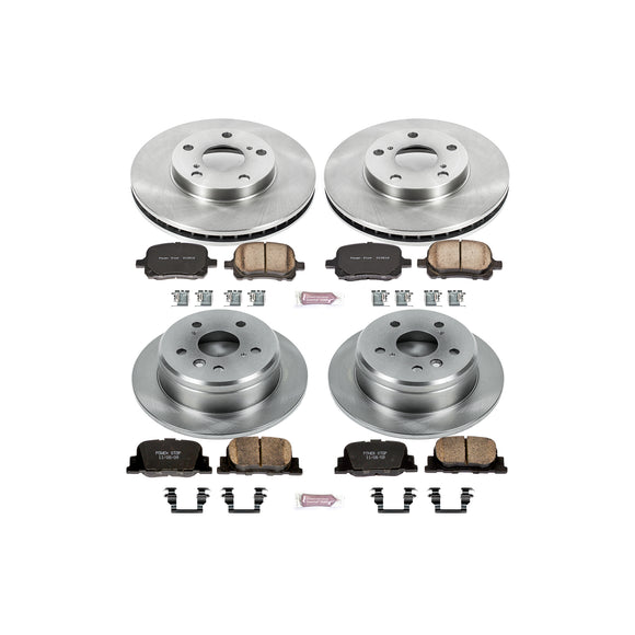 PowerStop OE Stock Replacement Low-Dust Ceramic Brake Pad and Rotor Kit