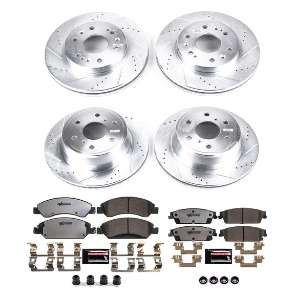 PowerStop Z36 Carbon-Fiber Ceramic Brake Pad with Drilled and Slotted Rotor Kit