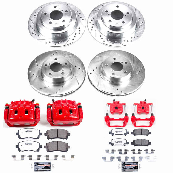 PowerStop Z26 Street Performance Ceramic Brake Pad, Drilled Slotted Rotor, and C