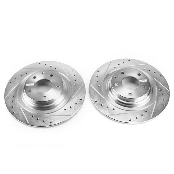 PowerStop Evolution Drilled Slotted Rotors Pair Rear For Mazda CX-9