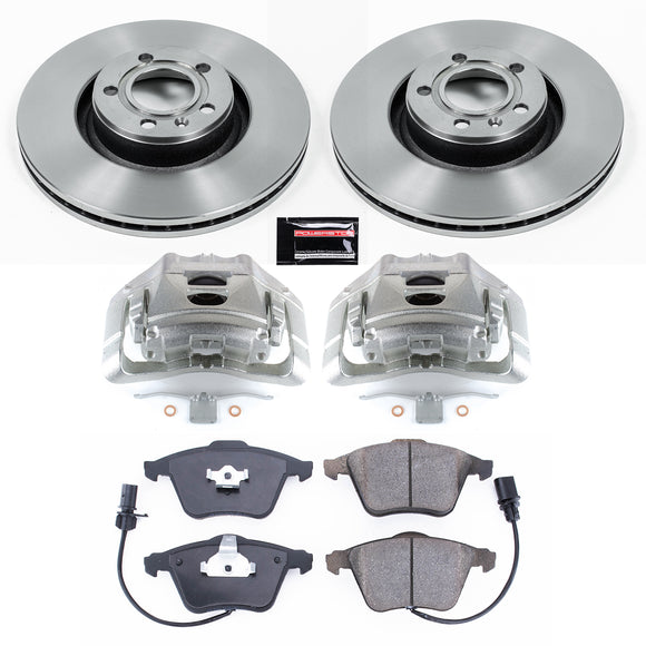 PowerStop OE Stock Replacement Low-Dust Ceramic Brake Pad, Rotor and Caliper Kit