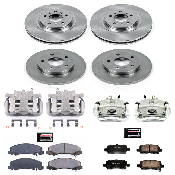 PowerStop OE Stock Replacement Low-Dust Ceramic Brake Pad, Rotor and Caliper Kit