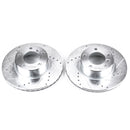 PowerStop Evolution Drilled Slotted Rotors Pair Front For BMW 528i