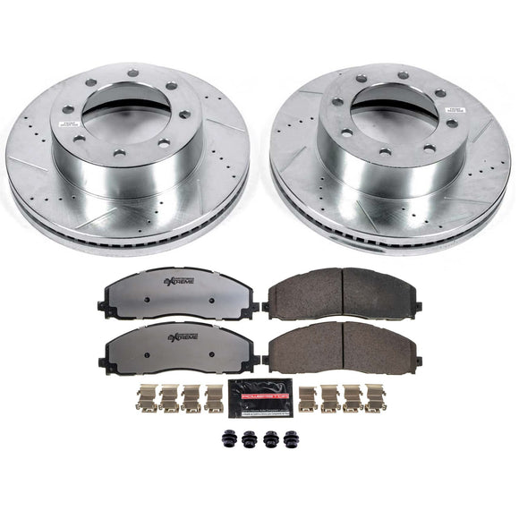PowerStop Z36 Carbon-Fiber Ceramic Brake Pad with Drilled and Slotted Rotor Kit