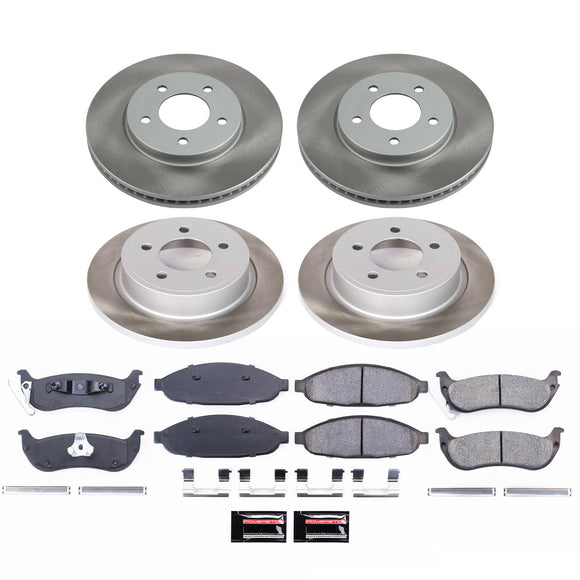 PowerStop Semi-Coated Rotor and Low-Dust Ceramic Brake Pad Kit