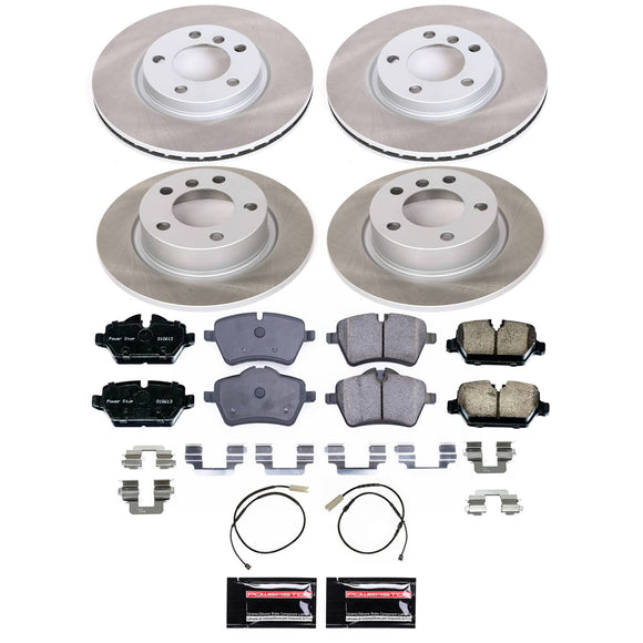 PowerStop Semi-Coated Rotor and Low-Dust Ceramic Brake Pad Kit