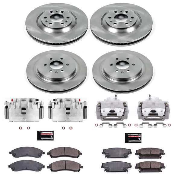 PowerStop OE Stock Replacement Low-Dust Ceramic Brake Pad, Rotor and Caliper Kit