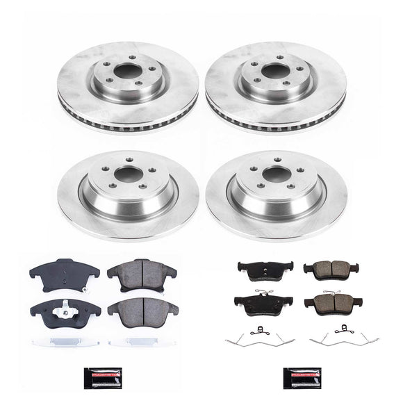 PowerStop OE Stock Replacement Low-Dust Ceramic Brake Pad and Rotor Kit