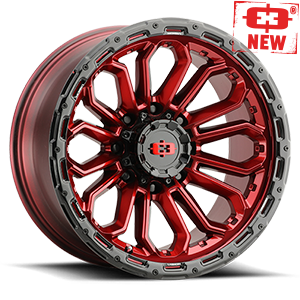17x8 Vision 405 Korupt Red Black Lip 5x114.3 5x4.5 ET30 Wheel Rim