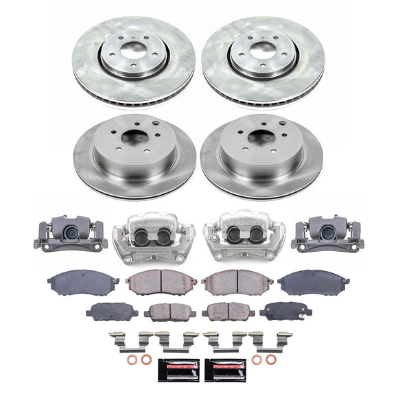PowerStop OE Stock Replacement Low-Dust Ceramic Brake Pad, Rotor and Caliper Kit