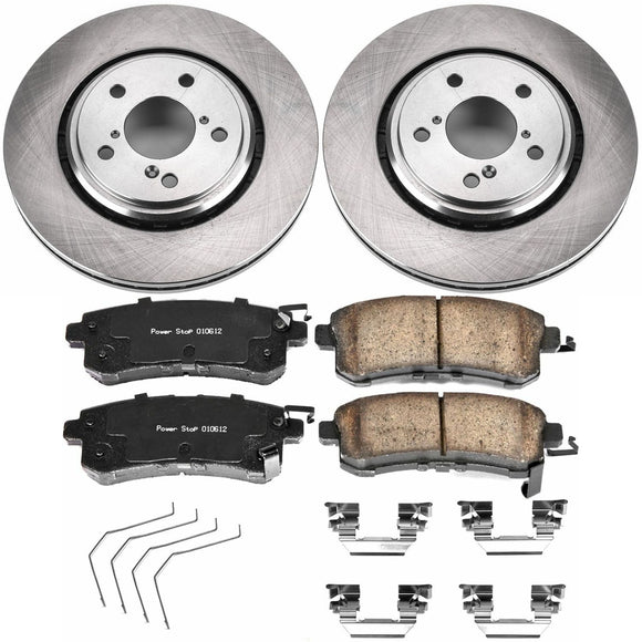 PowerStop OE Stock Replacement Low-Dust Ceramic Brake Pad and Rotor Kit