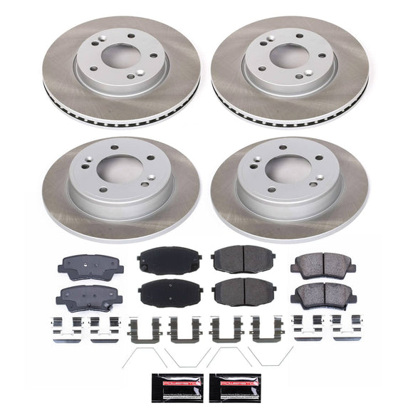 PowerStop Semi-Coated Rotor and Low-Dust Ceramic Brake Pad Kit