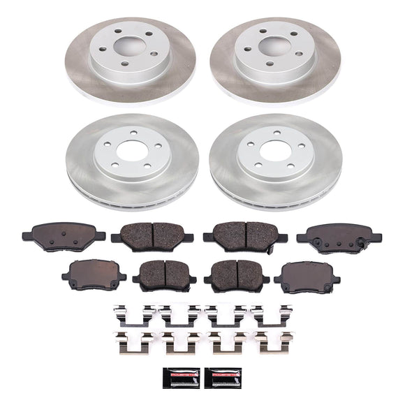 PowerStop Semi-Coated Rotor and Low-Dust Ceramic Brake Pad Kit