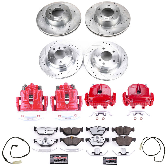 PowerStop Z26 Street Performance Ceramic Brake Pad, Drilled Slotted Rotor, and C