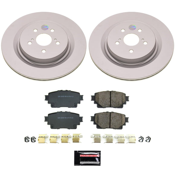 PowerStop Genuine Geomet Coated Rotor and Low-Dust Ceramic Brake Pad Kit