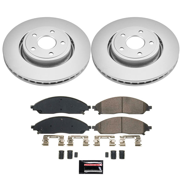 PowerStop Genuine Geomet Coated Rotor and Low-Dust Ceramic Brake Pad Kit