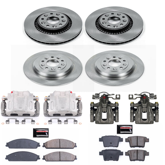 PowerStop OE Stock Replacement Low-Dust Ceramic Brake Pad, Rotor and Caliper Kit