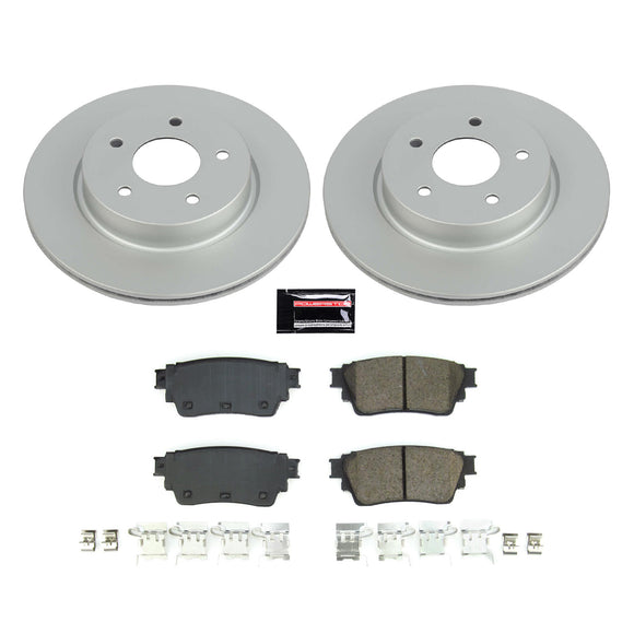 PowerStop Genuine Geomet Coated Rotor and Low-Dust Ceramic Brake Pad Kit